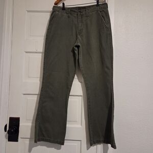 Abercrombie & Fitch Vintage 90s Flare Chino Olive Women's Size 14